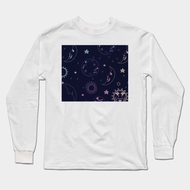 holographic moon Long Sleeve T-Shirt by timegraf